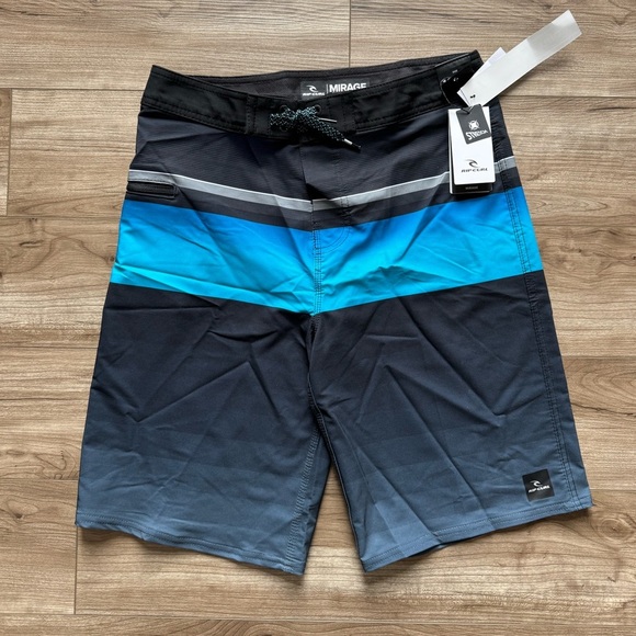 RipCurl Mirage Daybreakers - Boys Sz 16/30” Black Board Shorts Swim Trunks NEW - Picture 10 of 11